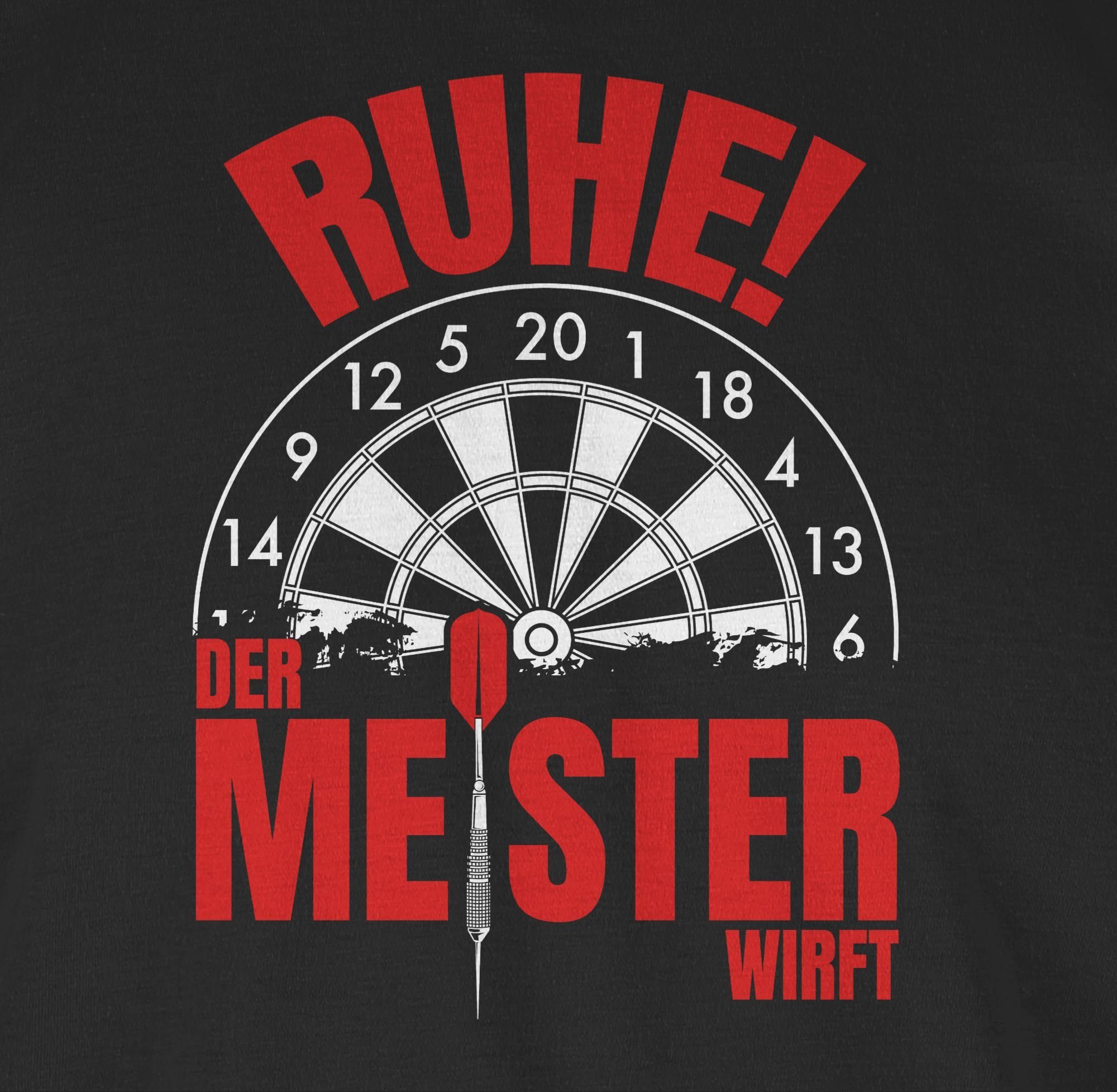 Shirtracer T-Shirt Ruhe! Der Meister wirft - Sport Zubehör - Herren Premium  T-Shirt t-shirts schwarz herren - t shirt dart - darts tshirt