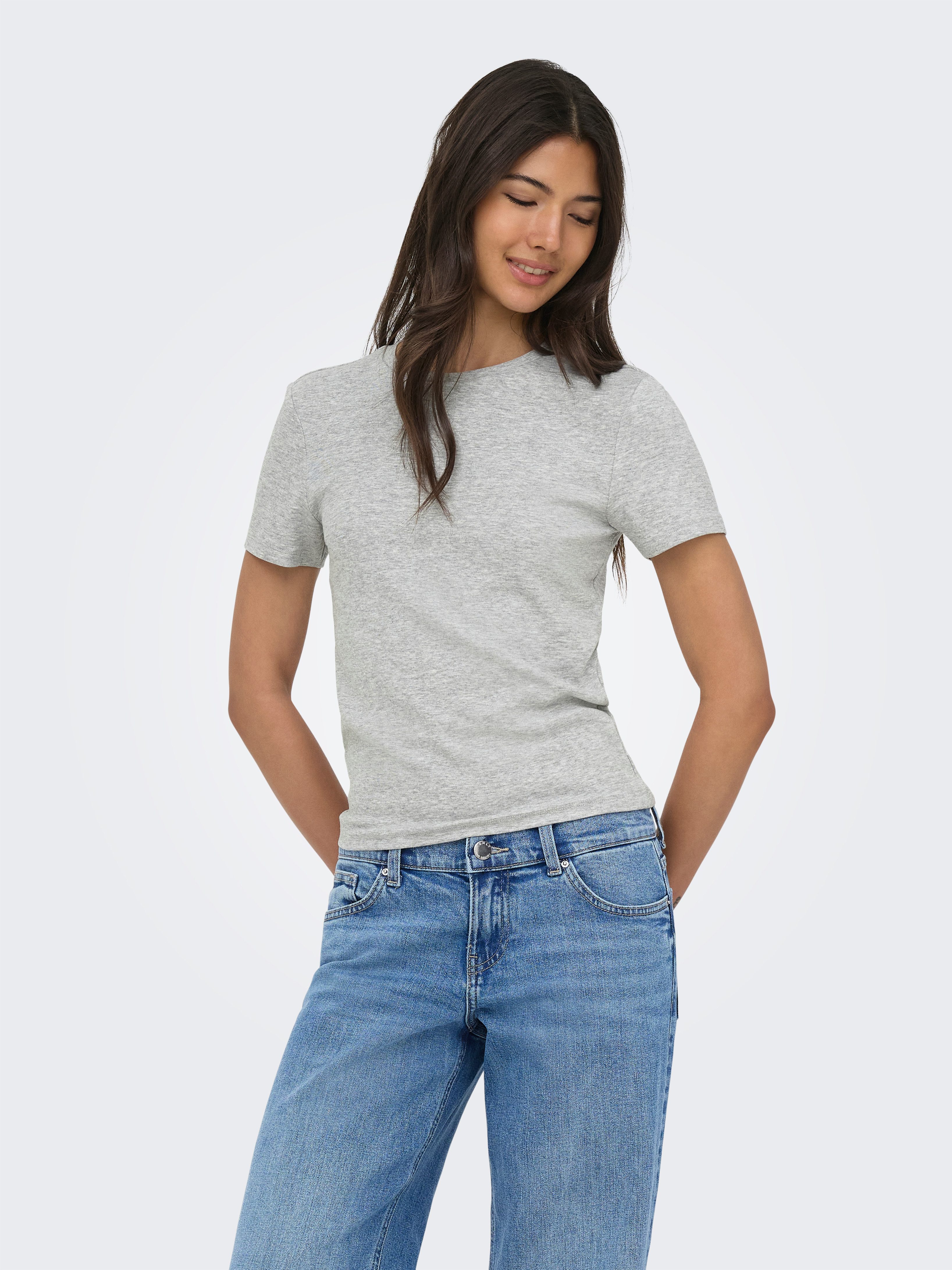 ONLY T-Shirt ONLRILEY S/S TOPJRS Baumwollmischung, slim fit – Bild 2 von 5