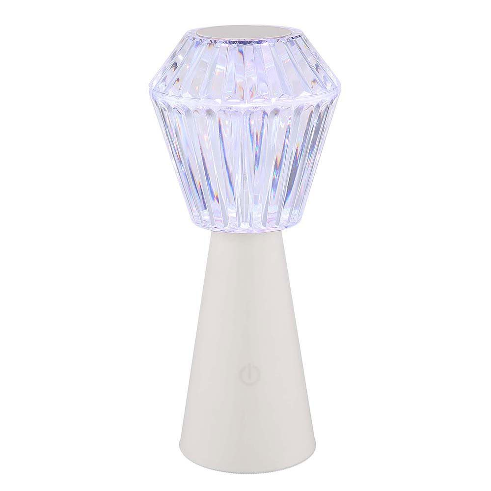 GLOBO LIGHTING LED Tischleuchte, LED-Leuchtmittel fest verbaut, Farbwechsel, Tischlampe Beistellleuchte Dekoleuchte RGB LED Kristall klar USB Touch