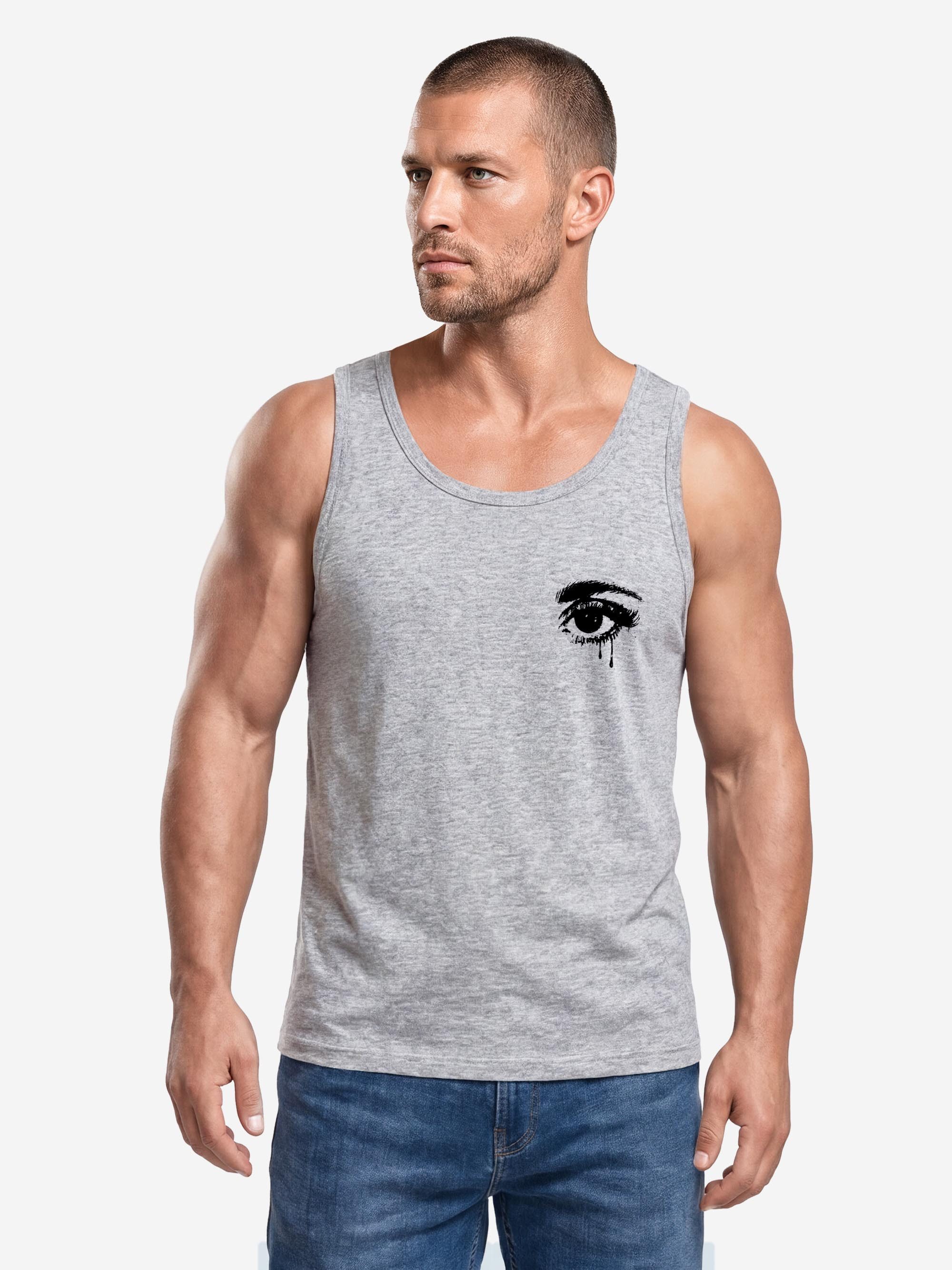Neverless Tanktop Tanktop Herren mit Grafik-Print - No Risk No Story - Trägershirt mit Print