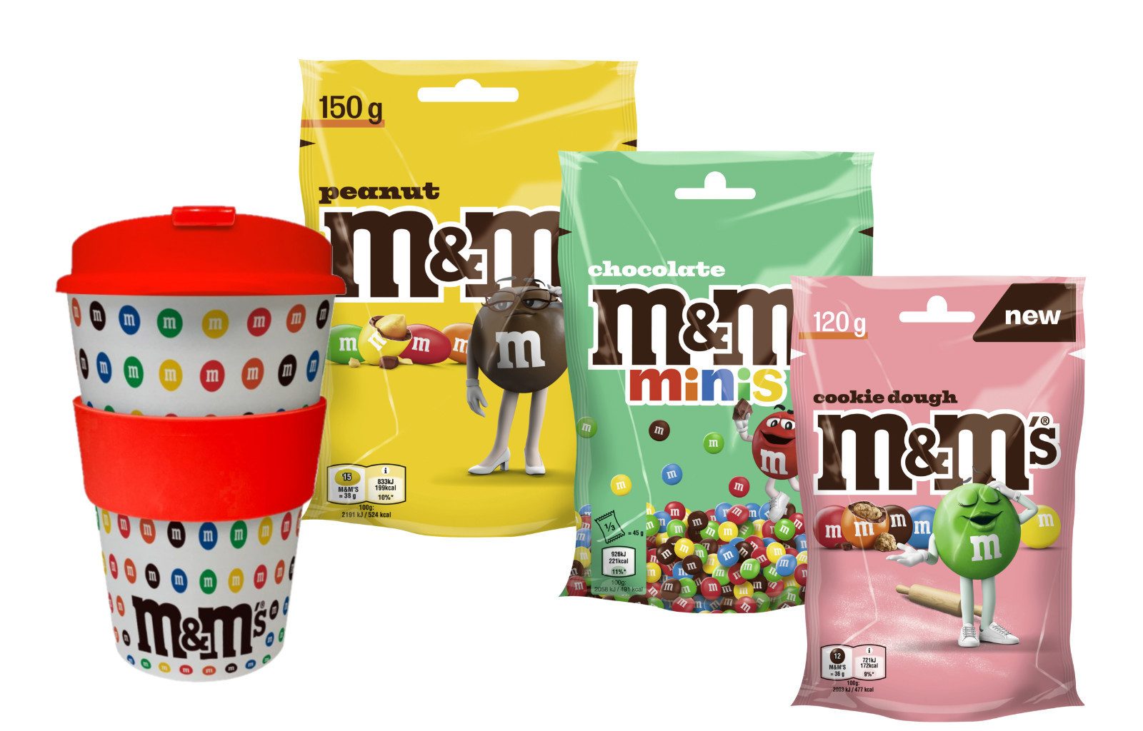 M&M's Süßigkeit Coffee Cup & M&M'S Mix - Peanut Chocolate Minis Cookie - Rot