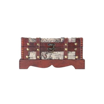 HMF Schatzkiste Handgefertigte Holztruhe Amerika (1 St), Dekorative Aufbewahrungsbox mit Schloss, 23x13x11cm