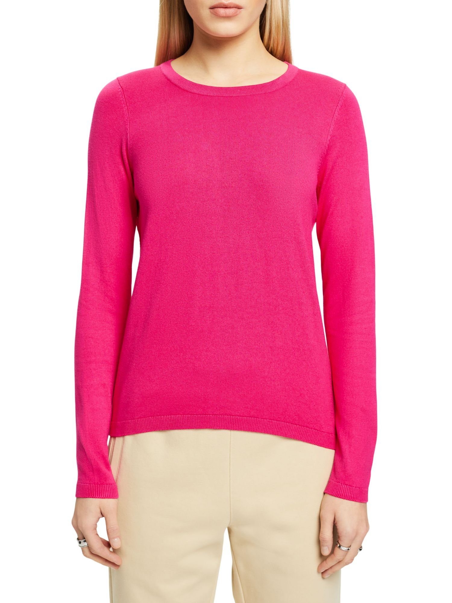 Rundhalspullover Strickpullover NEW PINK FUCHSIA by Esprit edc