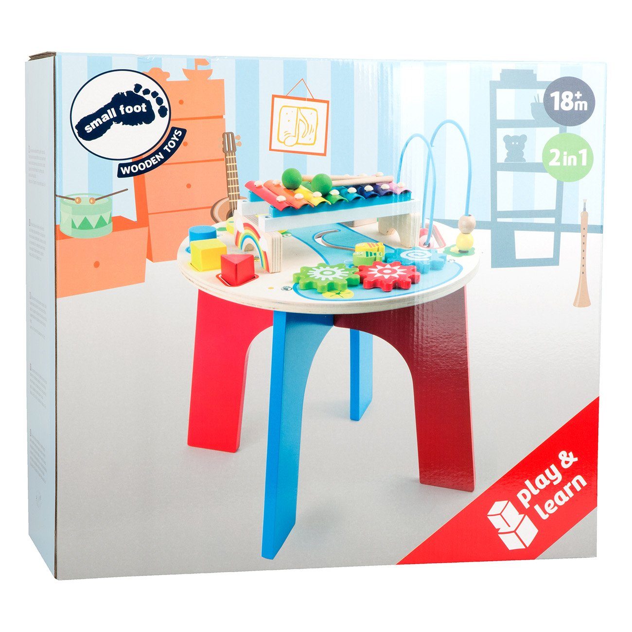 Small Foot Spielzeug-Musikinstrument Motorik- und Musiktisch 2 in 1 10321