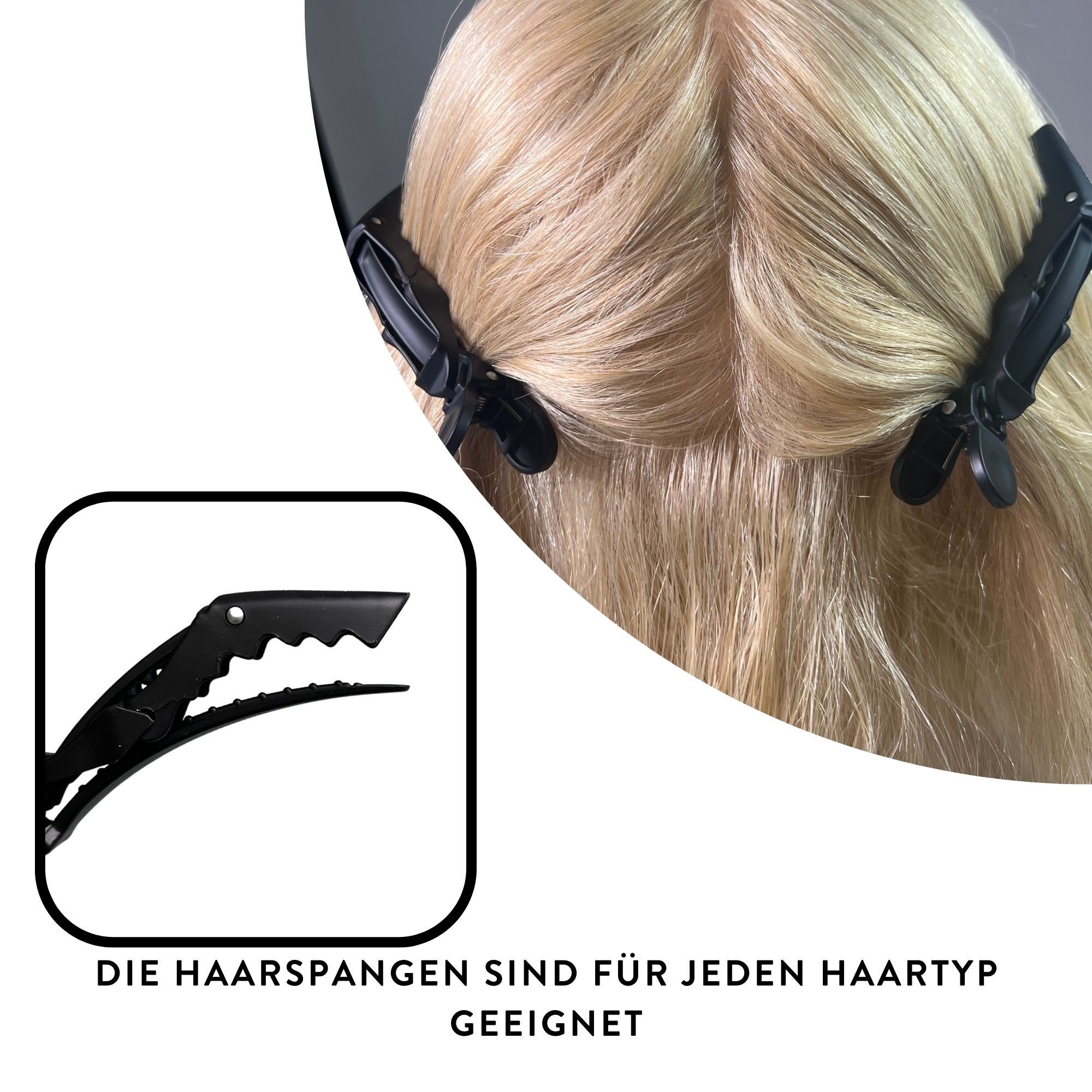hair2heart Echthaar-Extension 4 Abteilklammern x