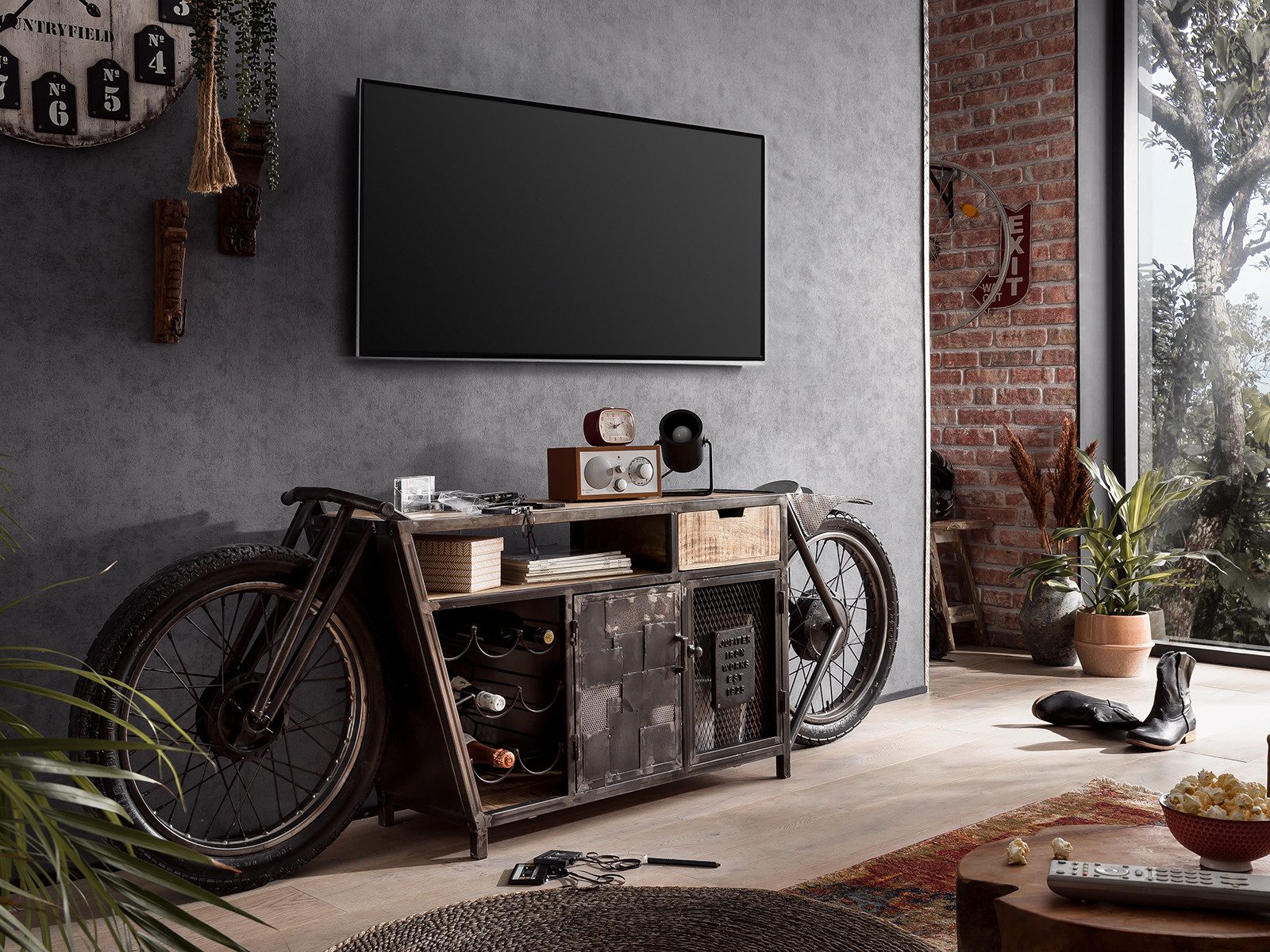 massivum Lowboard Motorrad Bike Harlow TV-Sideboard günstig online kaufen