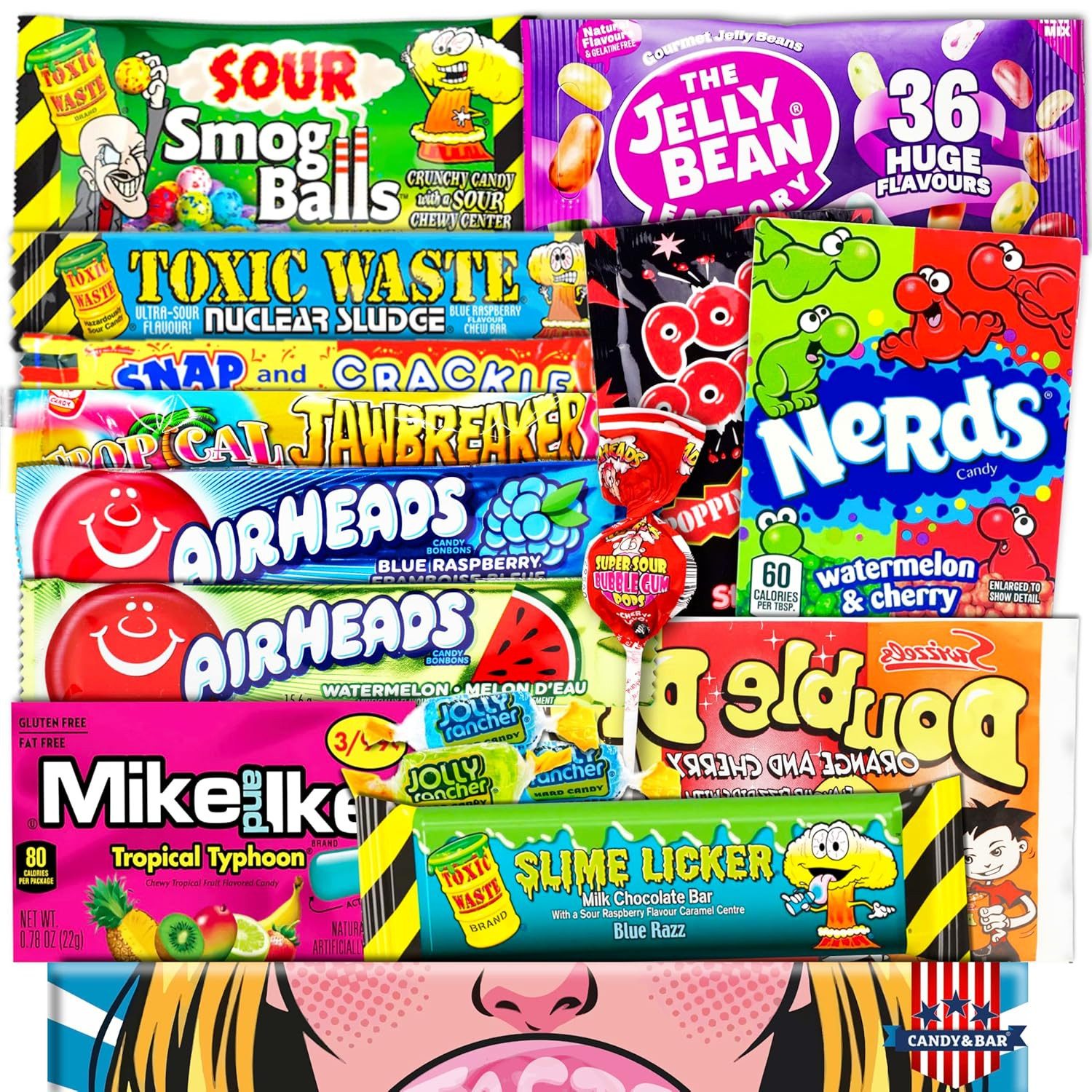 Candy & Bar Süßigkeit USA Candy Mix Geschenkbox, Amerikanische Süßigkeiten