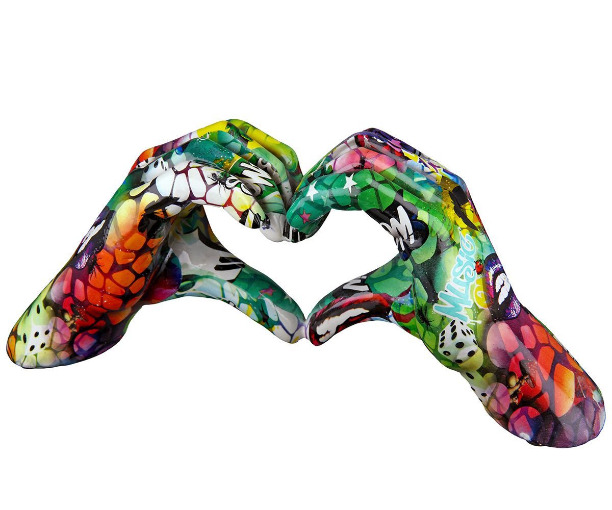 Casablanca by Gilde Dekoobjekt Herz Hände Graffiti – Street-Art Skulptur 29 cm, 37210, modernes Wohnaccessoire in Herzform