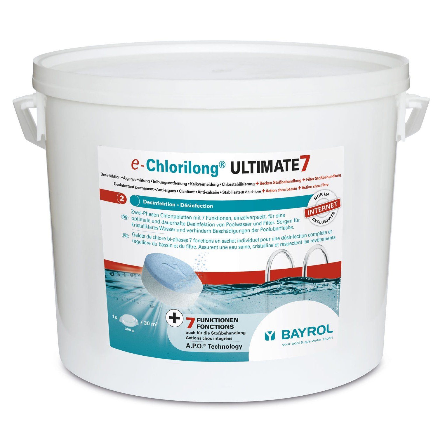 Bayrol Poolpflege Bayrol e-Chlorilong ULTIMATE 7 10,2kg 300gTabletten 7-fach-Funktion