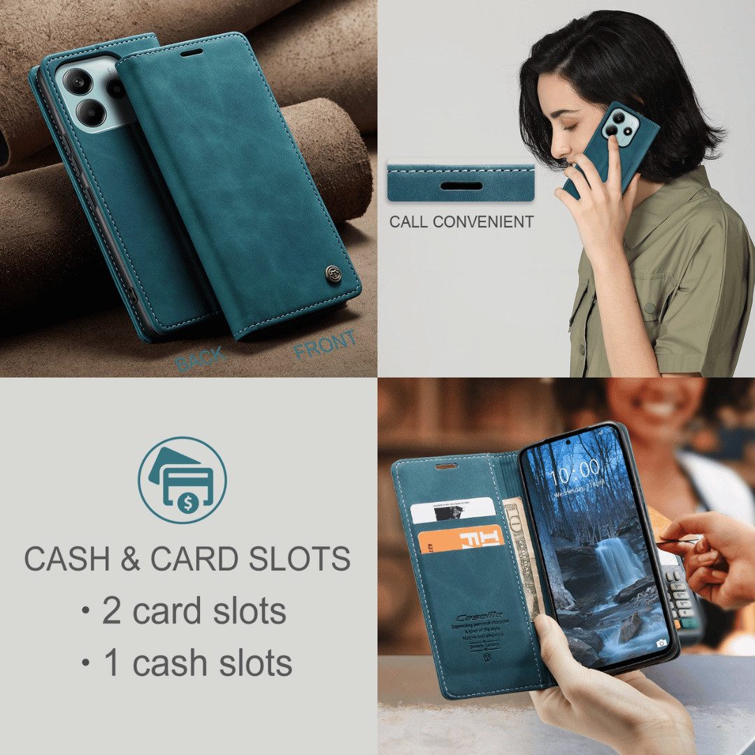 SmartUP Smartphone-Hülle für Xiaomi Redmi Note 14 5G Klapphülle Fliphülle Tasche Case Cover 6,67 Zoll, Integrierte Standfunktion, zwei Kartenfächer – Bild 5 von 5
