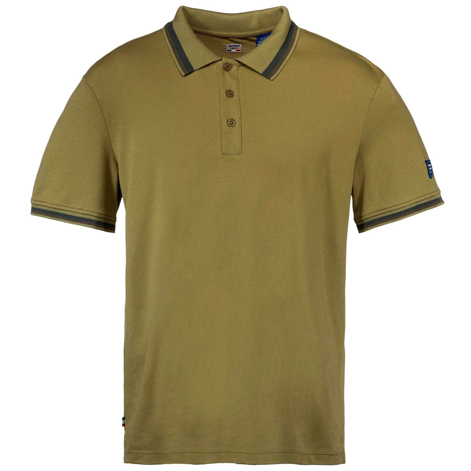 Dolomite Kurzarmshirt Dolomite Herren Poloshirt Corvara Chalice Khaki Green