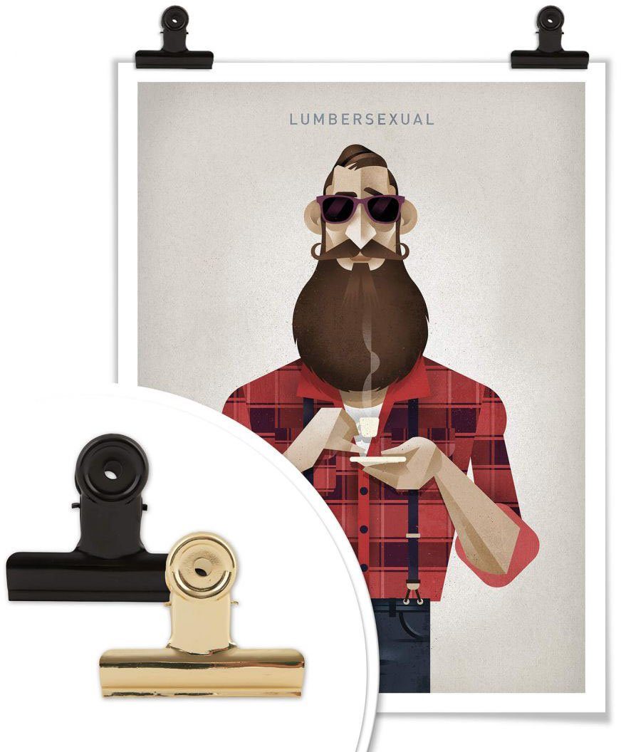 Wall-Art Poster Lumbersexual, Schriftzug (1 Wandbild, St), Poster, Bild, Wandposter