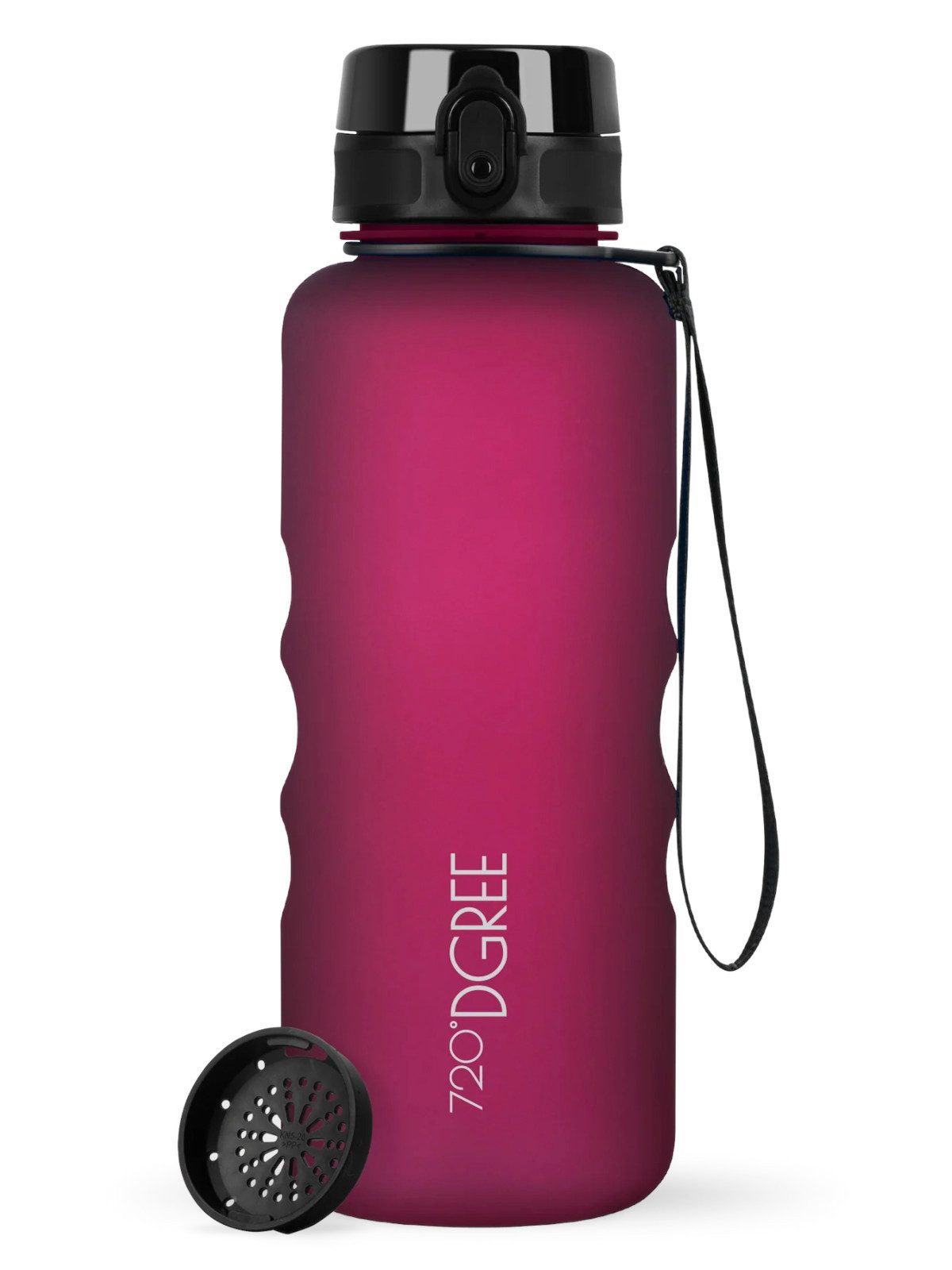720°DGREE Trinkflasche Trinkflasche uberBottle softTouch mit Sieb lavish plum 1,5l