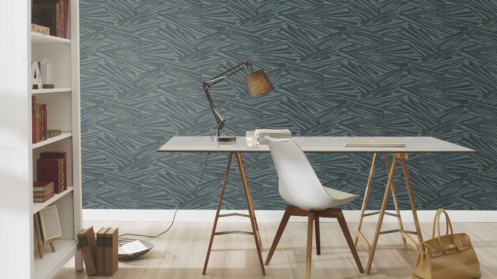 Rasch Vliestapete Grafisch 3D-Effekt Striche Blau günstig online kaufen