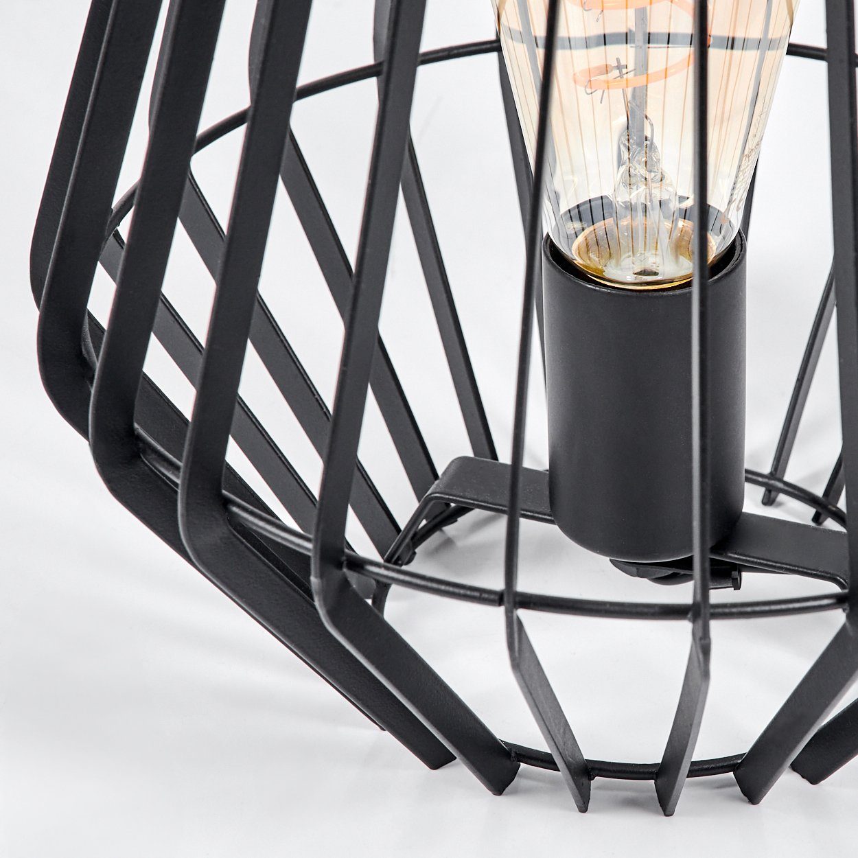 hofstein Tischleuchte moderne Tischlampe aus Metall in Schwarz, ohne Leuchtmittel, Nachttischlampe An-/Ausschalter, Lichteffekt, 1xE27, ohne Leuchtmittel – Bild 3 von 5