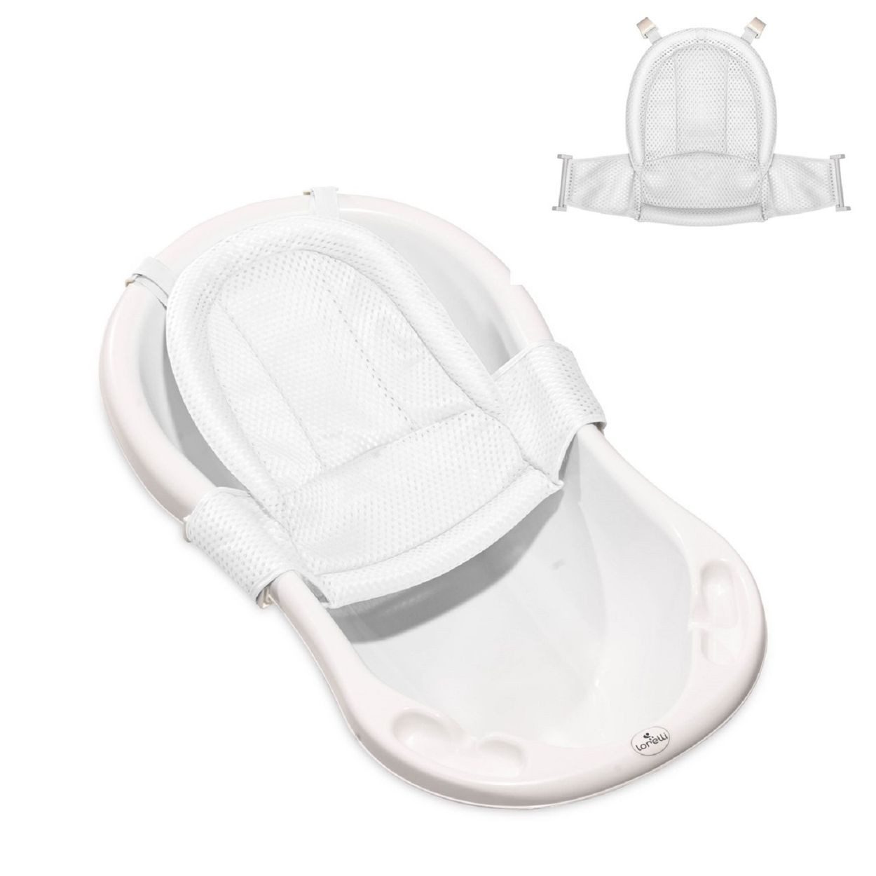LORELLI Wanneneinlage Froggy, B: 47 cm, L: 62 cm, 1-tlg., Badewanneneinsatz, Kunststoff-Clips, weiches Netz, schnell trocknend