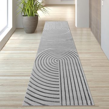 Teppich Moderner Teppich mit Bogen in grau, TeppichHome24, rechteckig