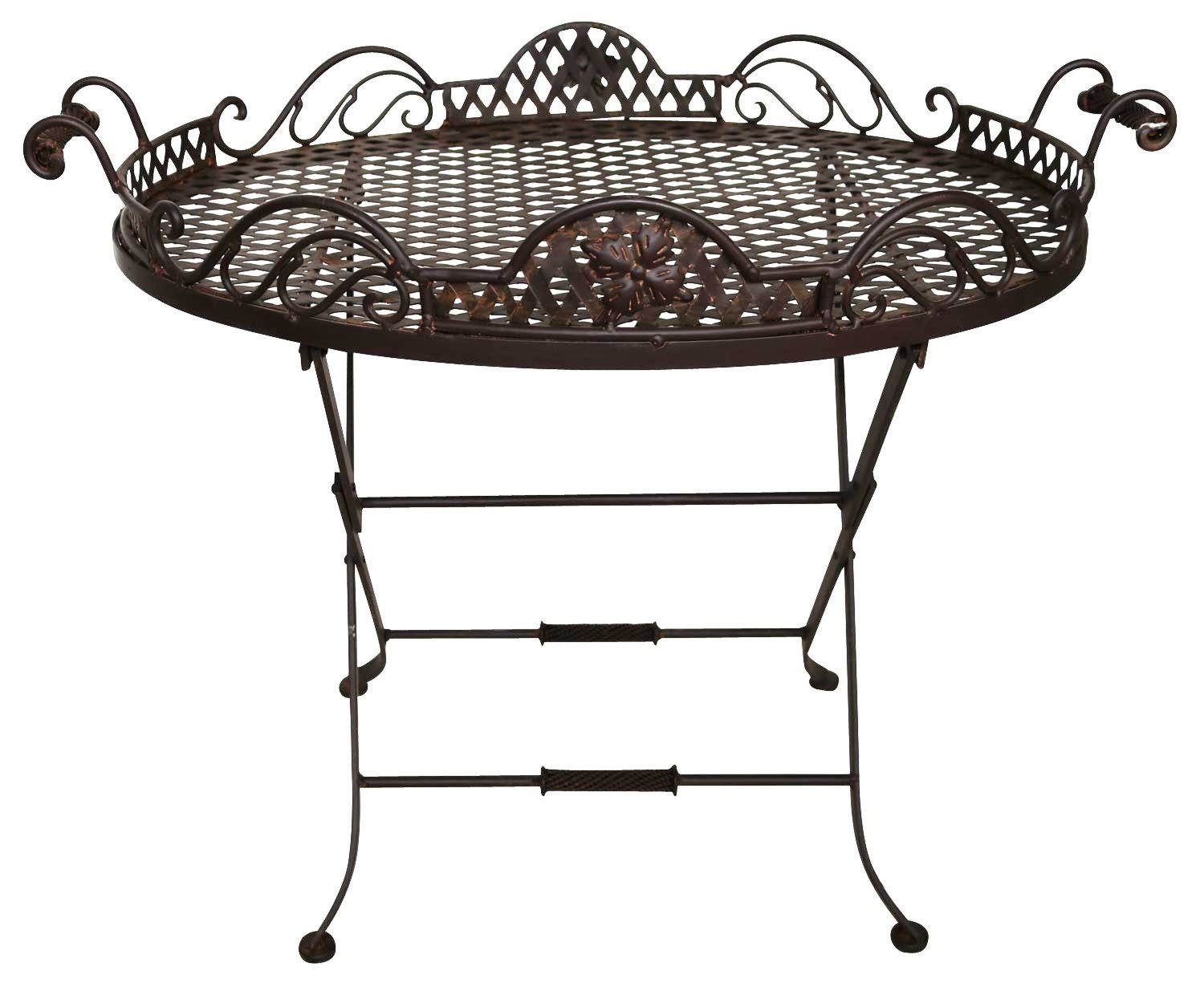 Aubaho Dekoobjekt Butlers tray Serviertisch Gartentisch Garten Klapptisch Beistelltisch
