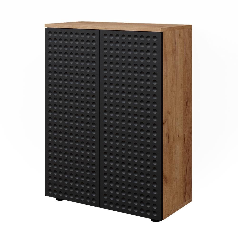 Vicco Midischrank Irma, Anthrazit gepunktet/Goldkraft Eiche, 60 x 81 cm (1-St)