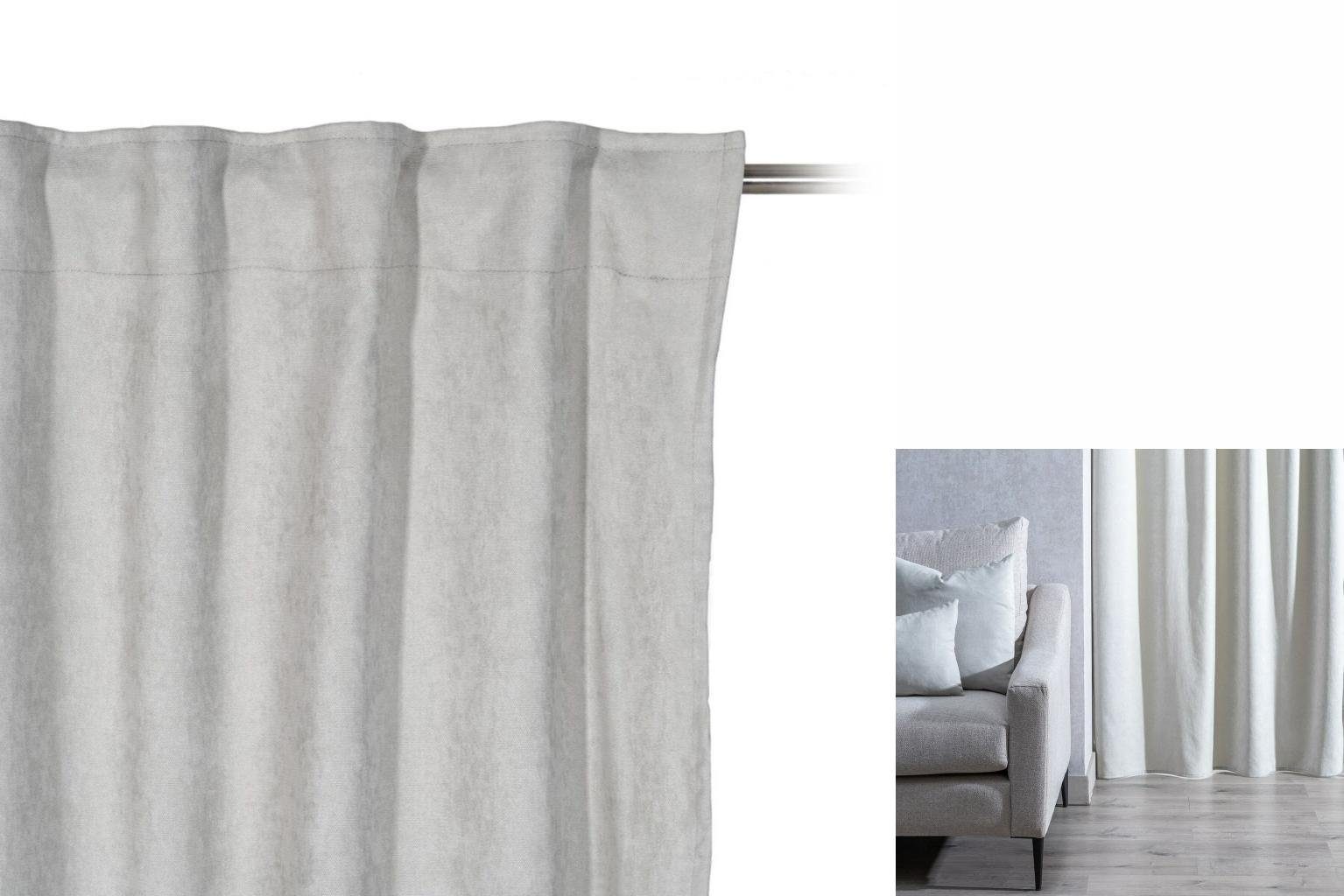 Gardine Vorhang Grau Polyester 140 x 260 cm, Bigbuy