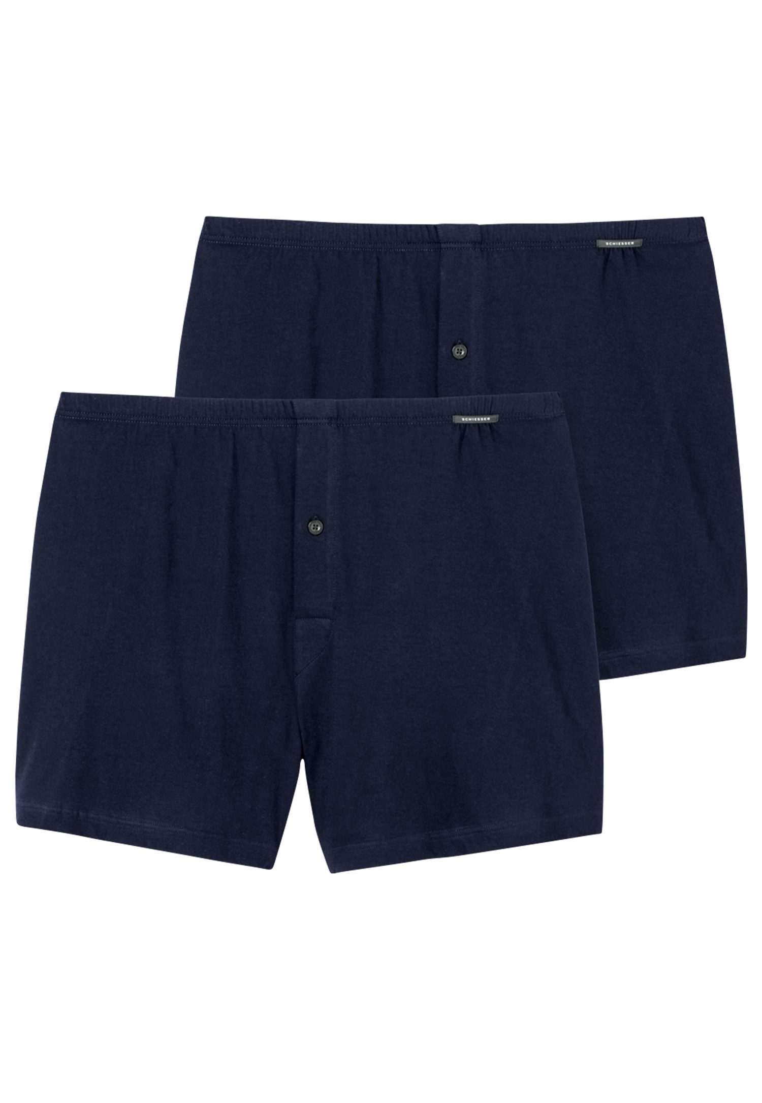 Original Shorts reiner Herren Baumwolle locker 4er-Pack) aus Spar-Pack, Eingriff, 2-St., (803) mit Schiesser 2er-Pack, Dunkelblau Boxershorts Classics geschnitten (Vorteilspack