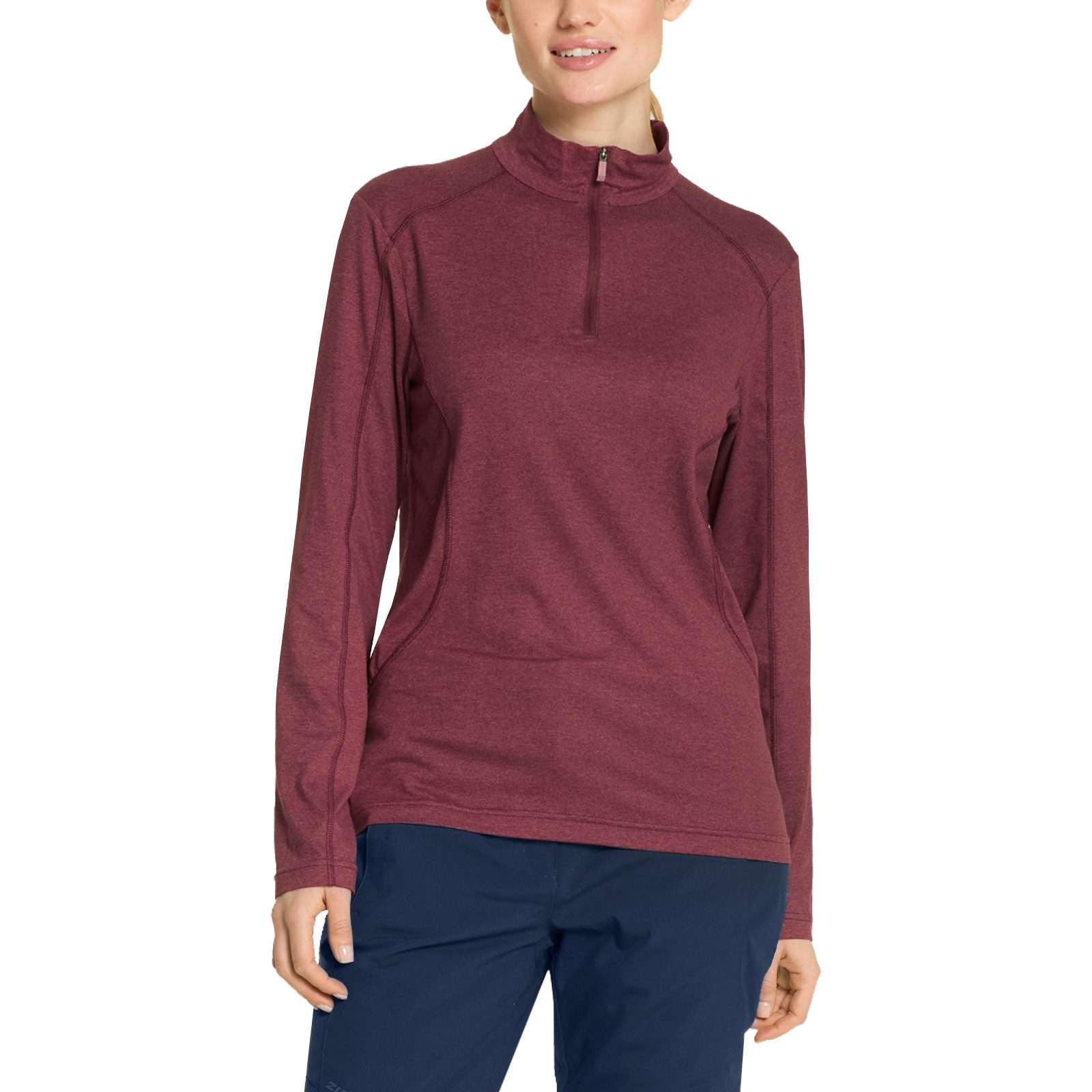 Ziener Stehkragenpullover Midlayer Jenita Lady mit halbem Reißverschluss