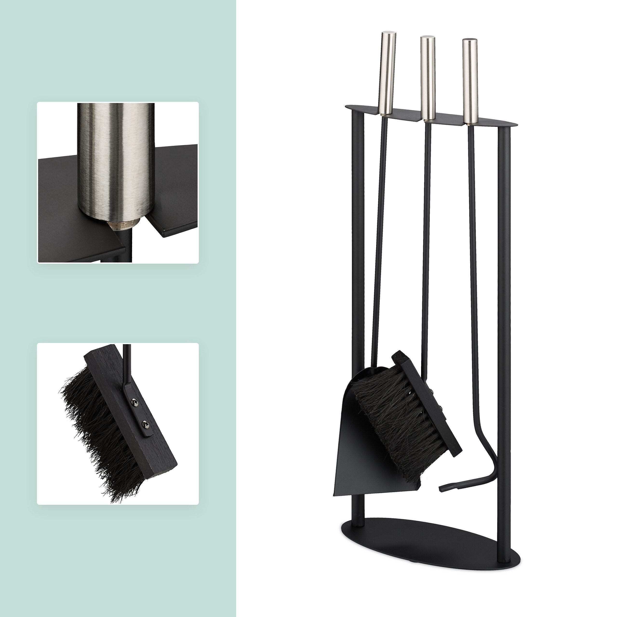 relaxdays Kamingarnitur 4-teiliges Kaminbesteck, (4-St)