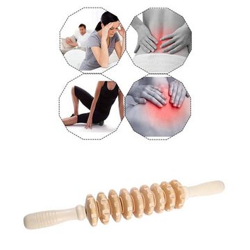 Gontence Massagegerät Massageroller mit Griff, Holz, Anti Cellulite Massagegerät