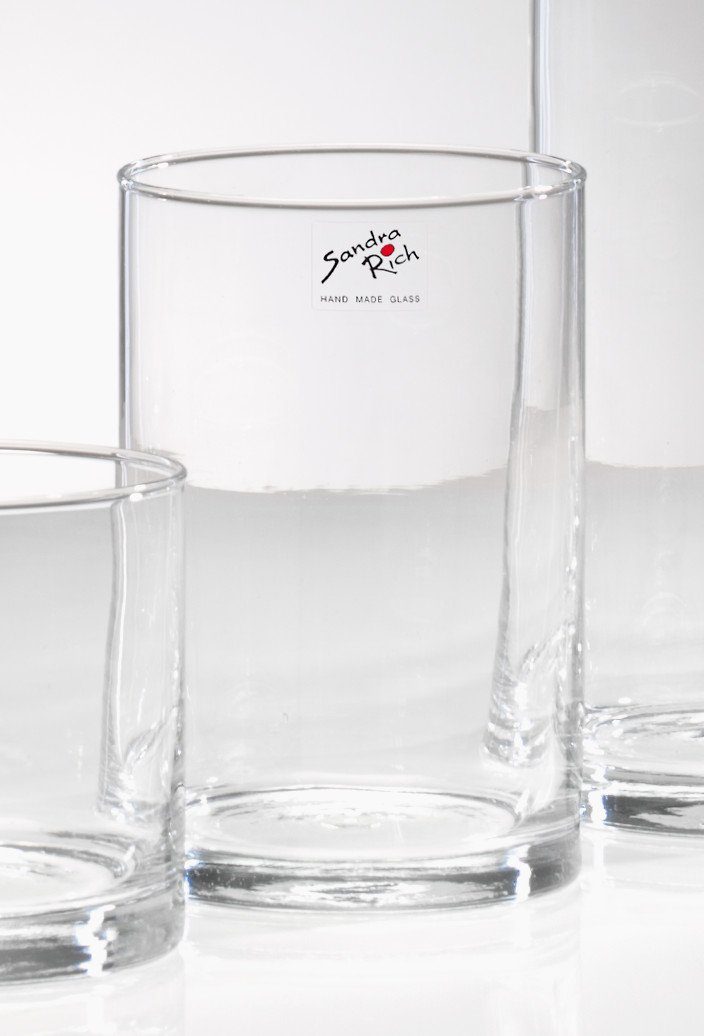 Sandra Rich Dekovase Glasvase Cyli zylindrisch - hot cut günstig online kaufen