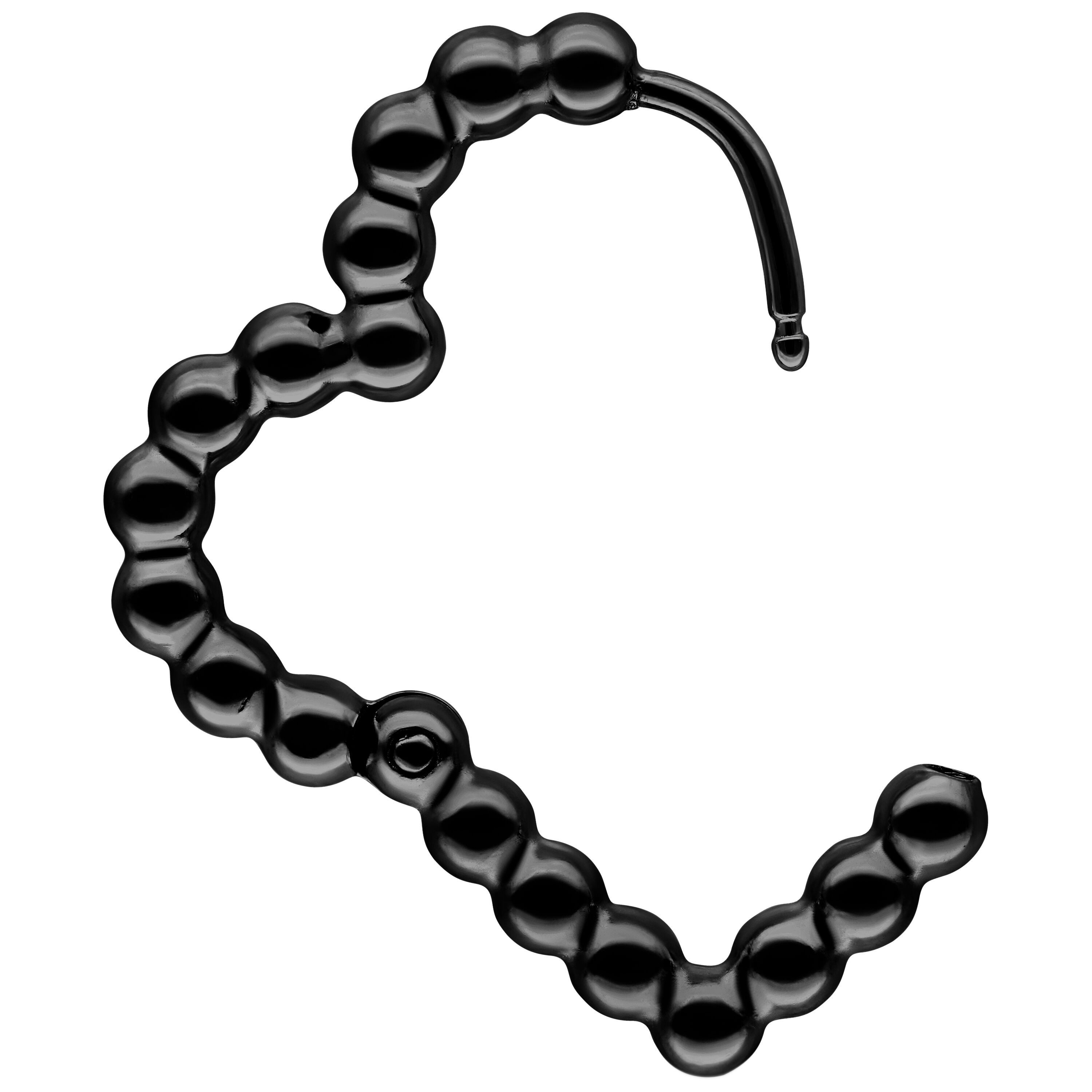 Wildcat Paar Ohrhänger Heart Bubble Hoops - Metal noir, Chirurgenstahl 316L - wasserfest, langlebig, hautverträglich – Bild 4 von 5