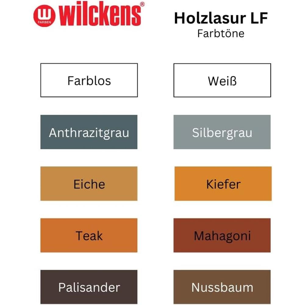 Wilckens Farben Holzschutzlasur Holzlasur LF Lasur, seidenglänzend, Anthrazitgrau, 750 ml