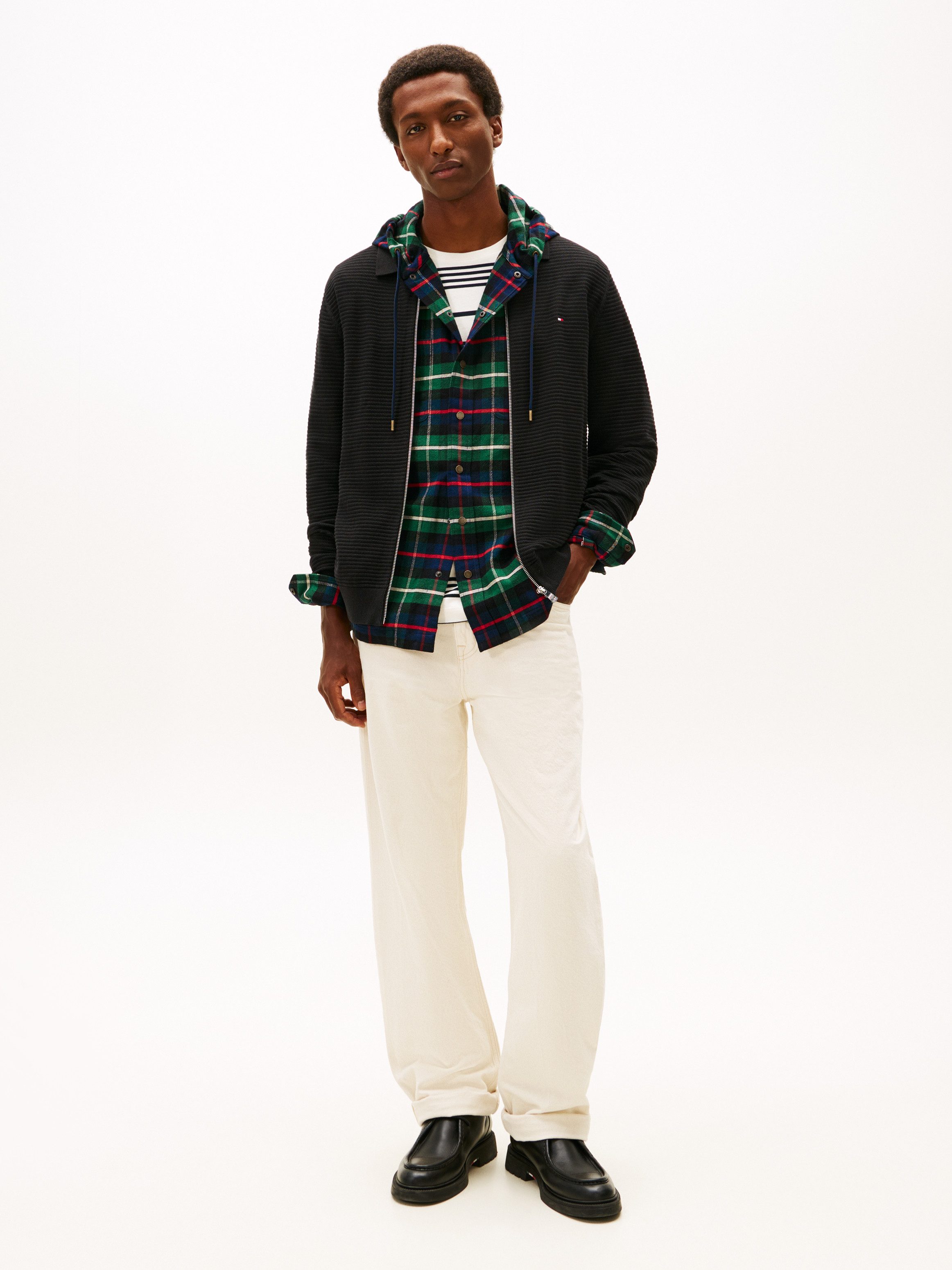 Tommy Hilfiger Cardigan SEASONAL STRUCTURE strukturiert, mit Polokragen, regular fit