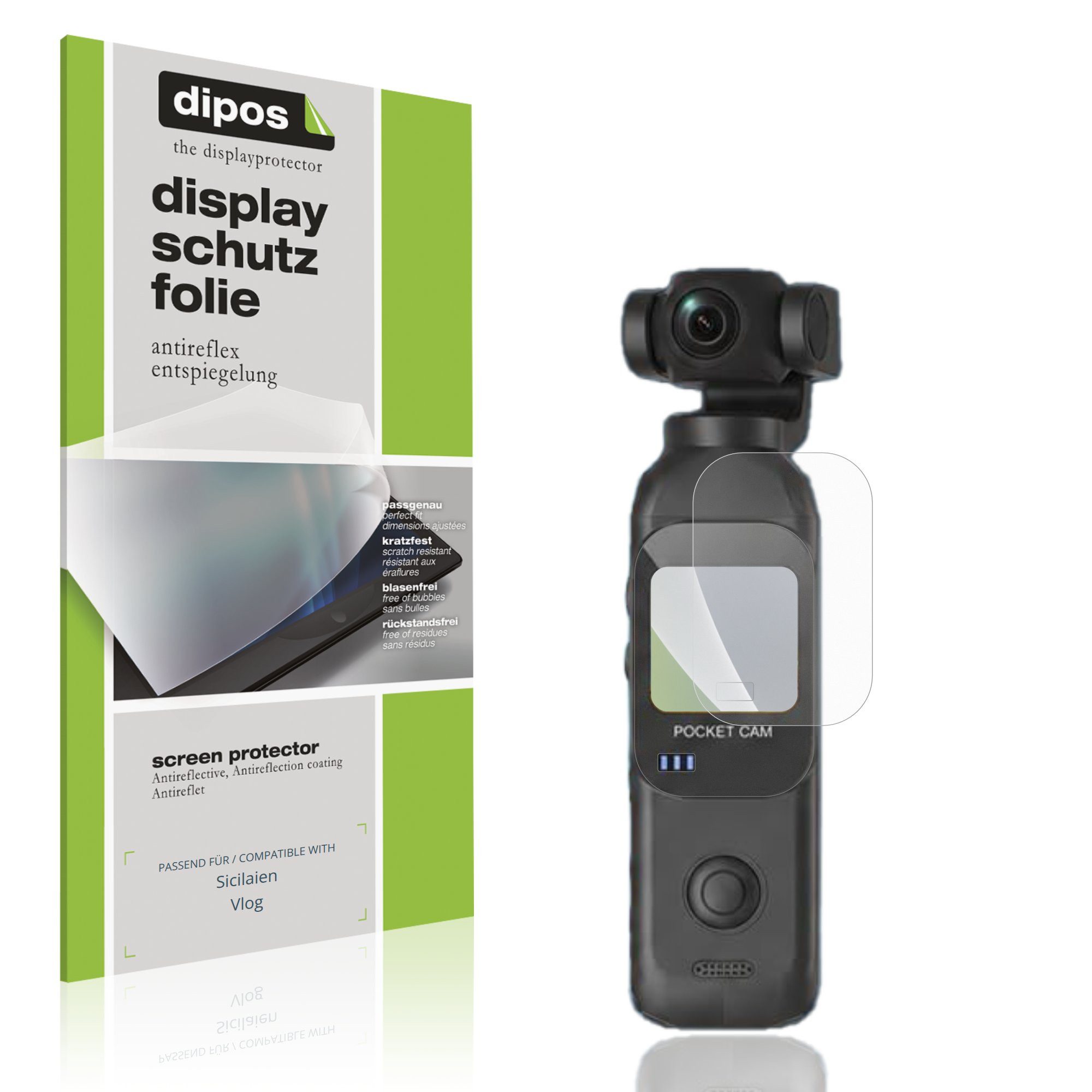 dipos Displayschutzfolie Schutzfolie für Sicilaien Vlog, 4 Stück, Displayschutz Schutz Folie Made in Germany