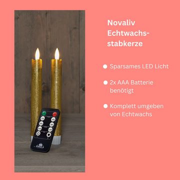Novaliv LED-Kerze - (4-tlg), Echtwachskerzen