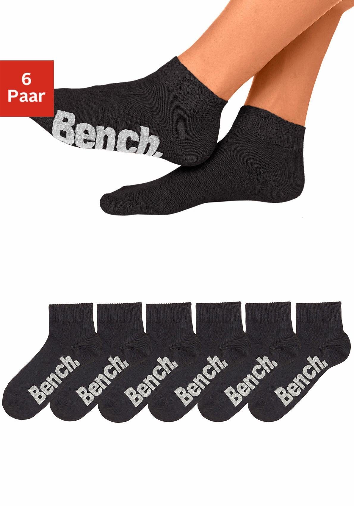 Rippbündchen schwarz komfortablem (Set, Kurzsocken Bench. mit 6-Paar)