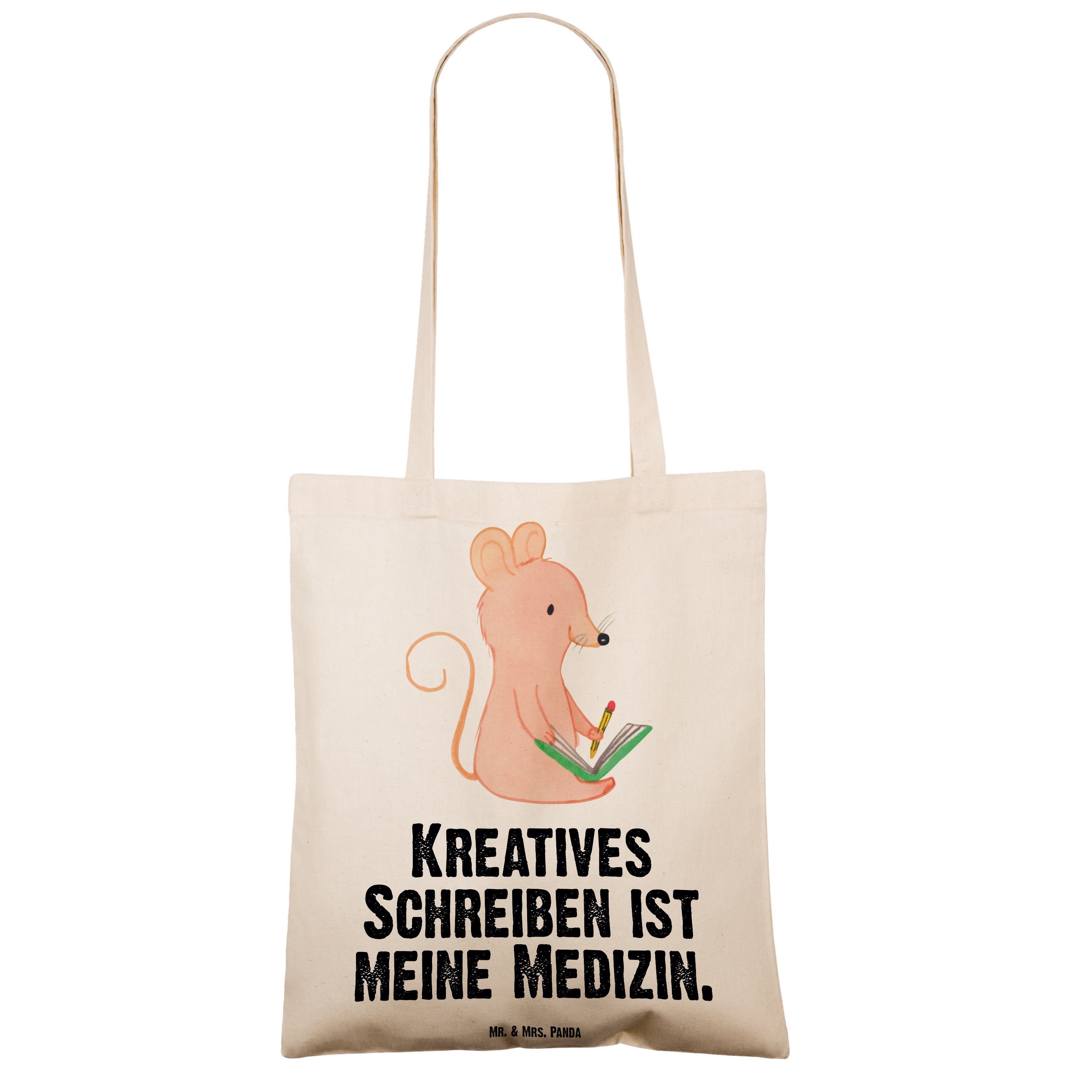 Medizin Schreiben Mr. Maus Panda & Tragetasche Kreatives Transparent Jutebeutel - Geschenk, Mrs. - (1-tlg)