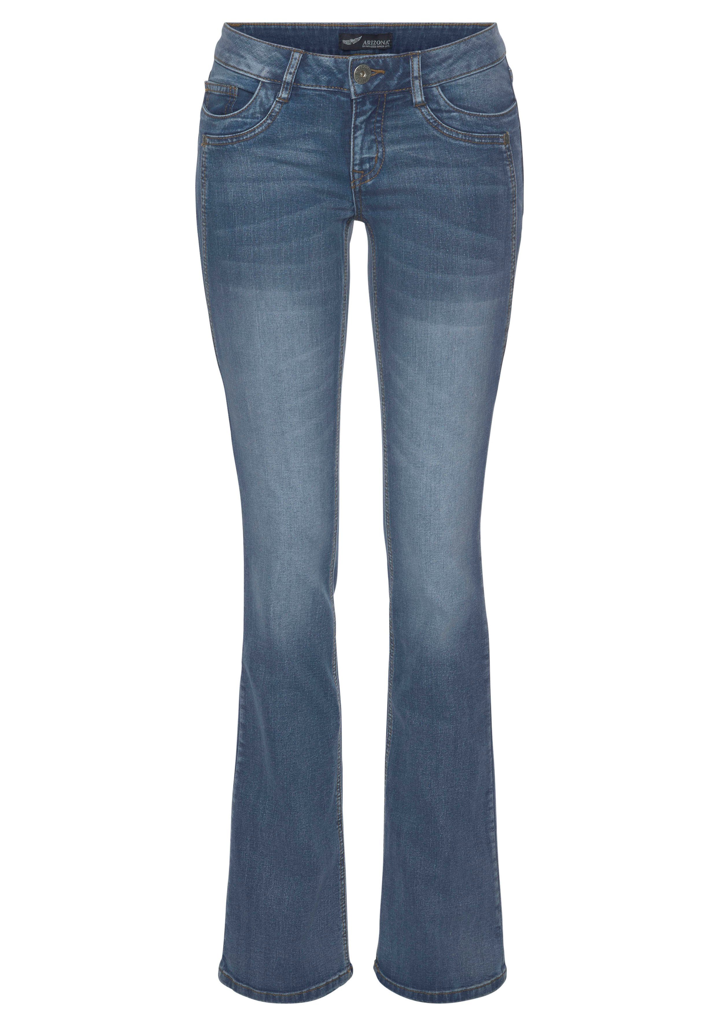 Arizona Bootcut-Jeans mit Keileinsätzen ausgestellte Beinform, niedrige Leibhöhe, elastisches Material – Bild 5 von 5