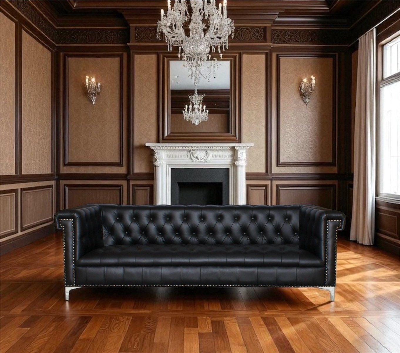 Salottini Chesterfield-Sofa Luxus 3er Sofa Chesterfield 3-Sitzer Couch Stefano, 3 Teile, Handarbeit