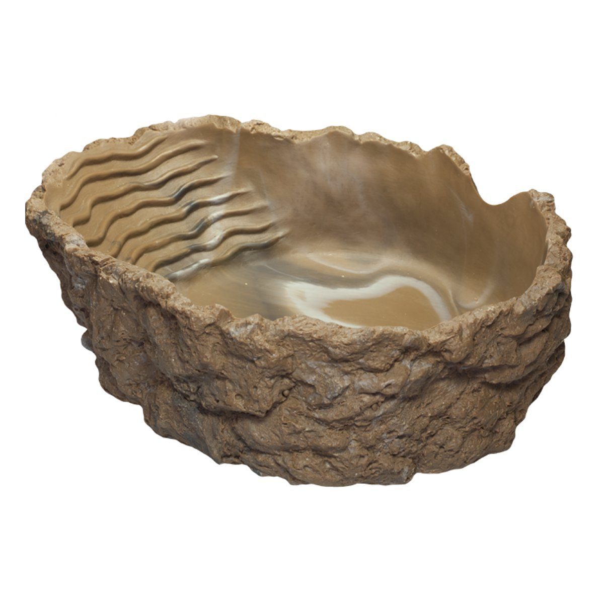 Terrariendeko Badeschale, 2000 ml grau-beige