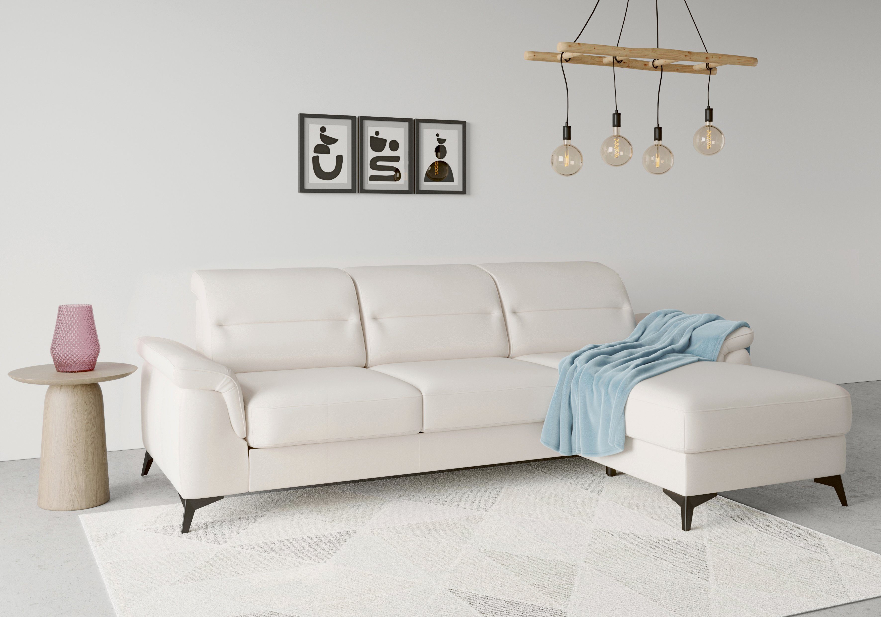 Sinatra, optional und Kopfteilverstellung sit&more mit Ecksofa mit Armteilfunktion Recamiere,