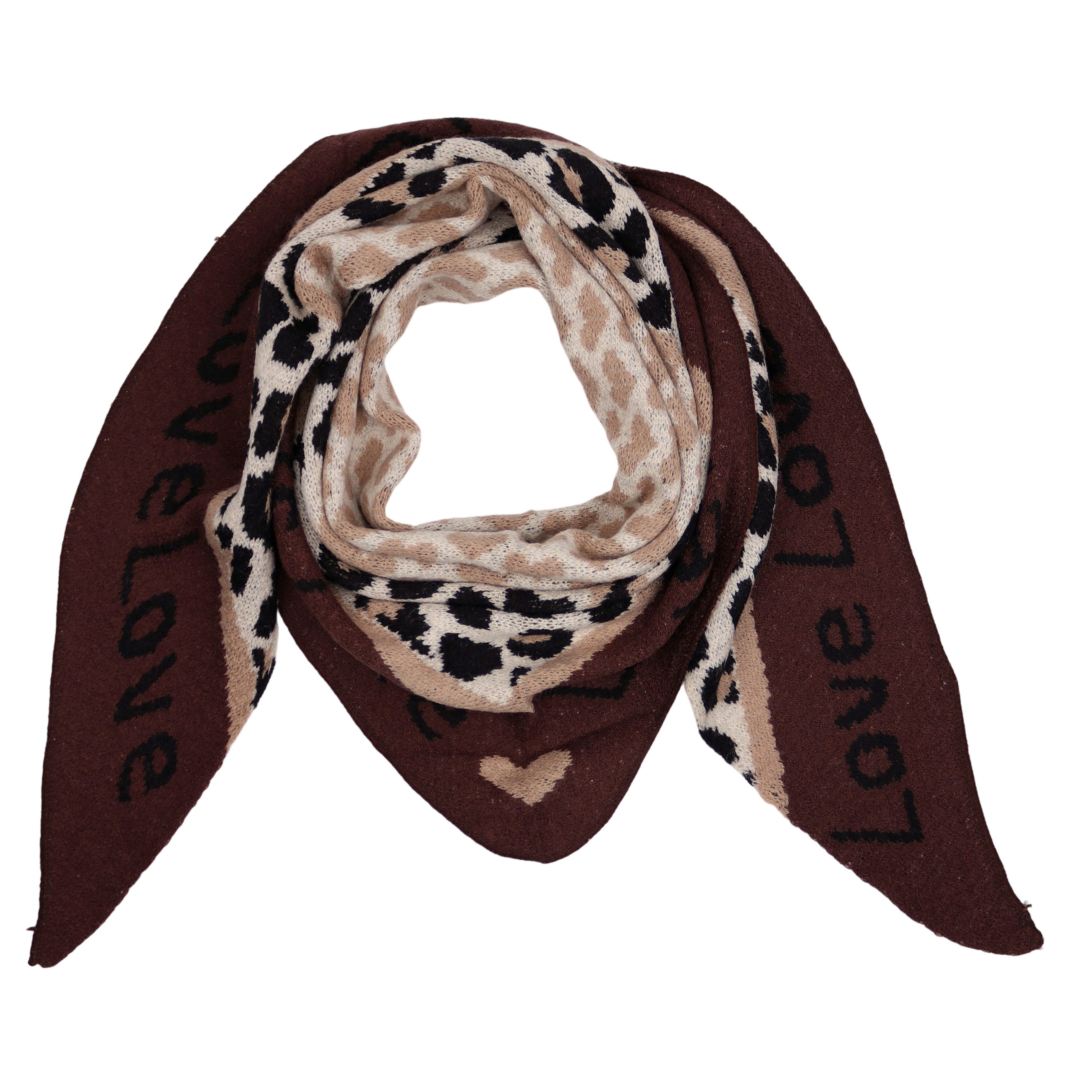 MIRROSI Dreieckstuch kuschliger und warmer Dreiecksschal ca.190x80 cm, (Leo Muster; Neue Kollektion Herbst/Winter 2025), Trendiges LEO-Design, wärmend & weich