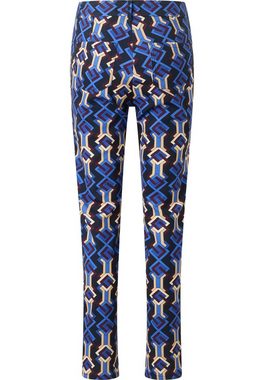 AENGELS Chinohose Hose Slit Slim mit Graphic Print Ton-in-Ton-Nähte