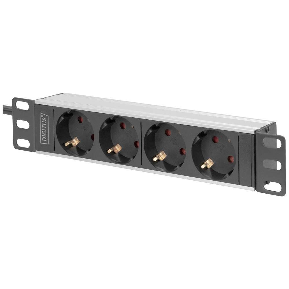 Digitus 1U-Aluminium-PDU, 254 mm (10) Rack-Montage, 4x DN-95418 Steckdosenleiste
