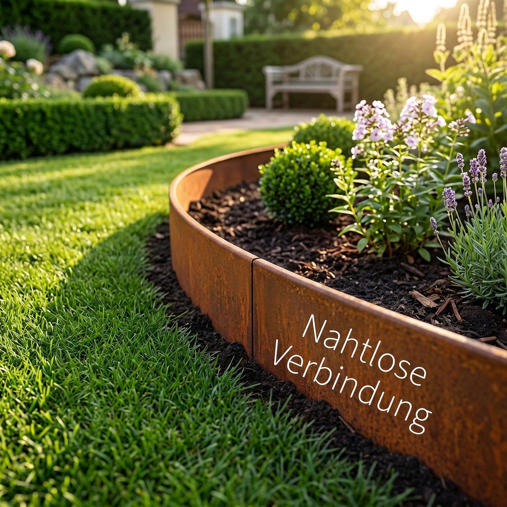 PEACOCK Garden SupportS Rasenkante Rasenkante corten 10m – robuste Beeteinfassung 24cm hoch – Bild 3 von 5