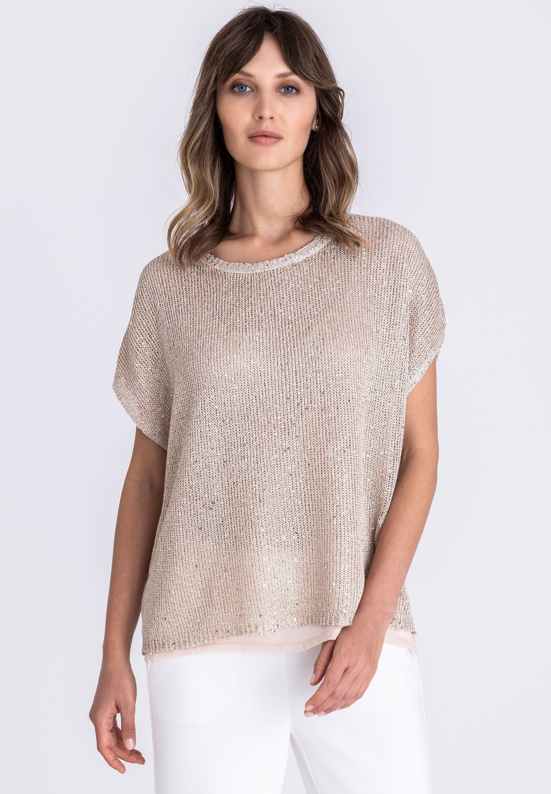 TUZZI Strickpullover mit Glanzeffekt