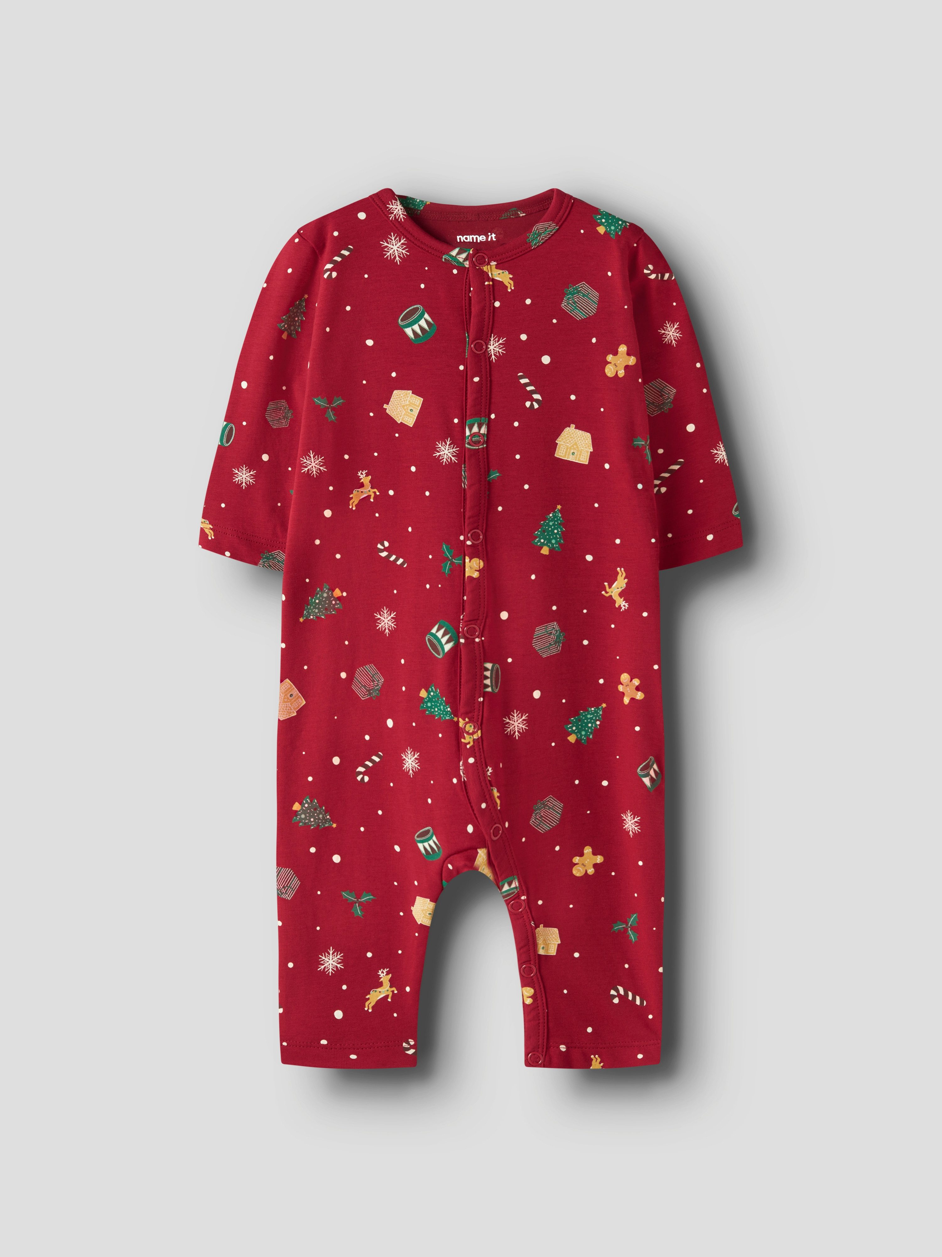 Name It Strampler NBNVISMAS LS NIGHTSUIT mit Weihnachtsmotiv