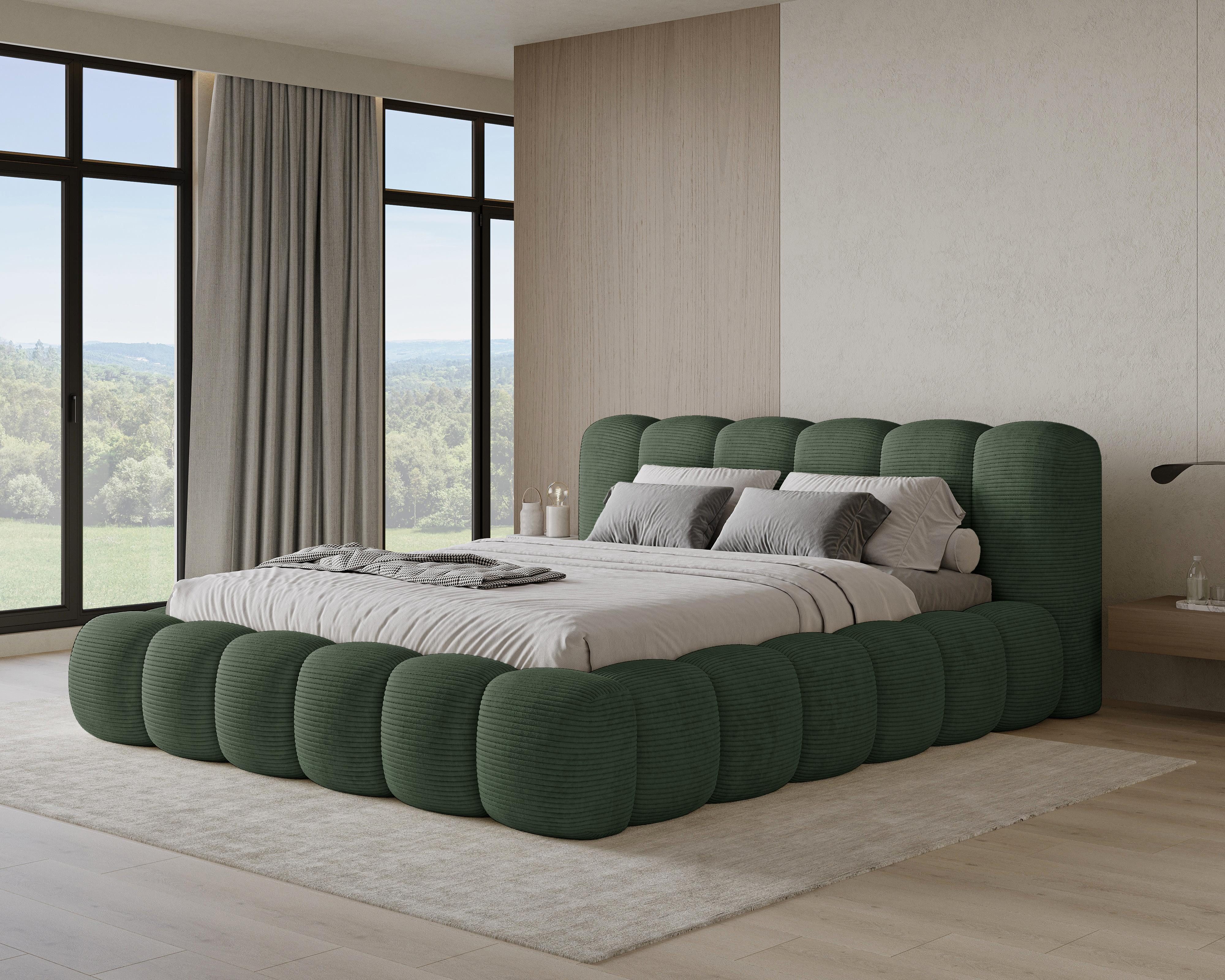 Chilly Möbel Polsterbett Stoff mit Stauraum und Hubfunktion Holzrahmen (Boxbett ohne Matratze in vielen Farben, 1-tlg., 140x200 160x200 180x200 200x200cm), gepolstertem Kopfteil Bettkasten modern