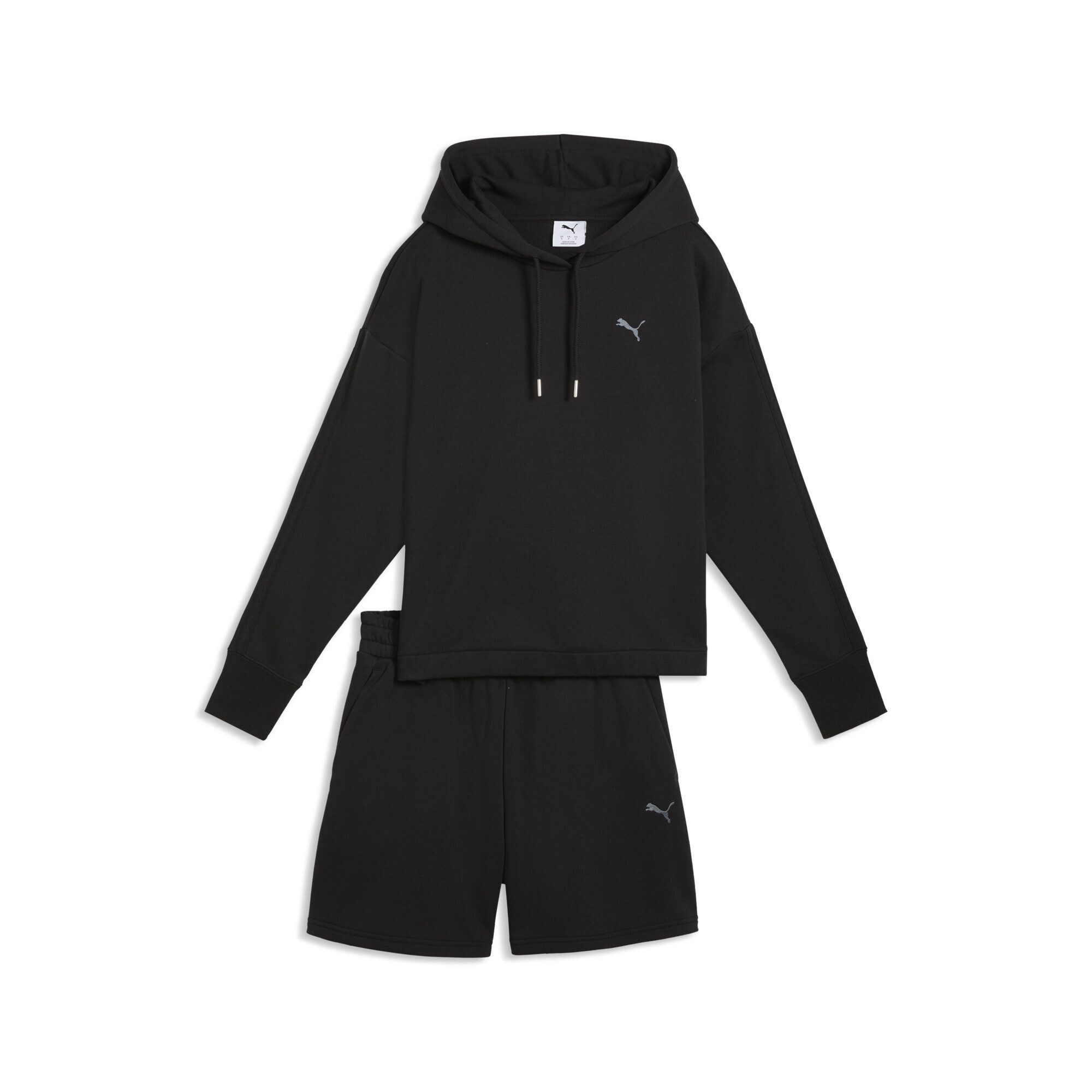 PUMA Jogginganzug Relaxed Kurzer Trainingsanzug mit Kapuze Damen
