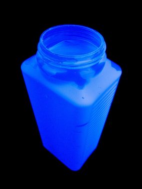 PSYWORK Bastelfarbe 1L Schwarzlicht Dispersionsfarbe Neon Blau, UV-aktiv, leuchtet unter Schwarzlicht