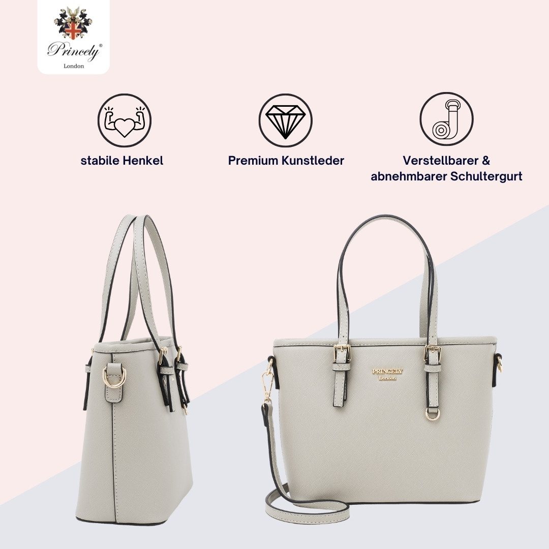 Princely London Handtasche Beverly Small - Handtasche - Kleine Shopper-Tasche mit Schultergurt – Bild 4 von 5